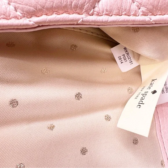 KATE SPADE Quilted Leather Crossbody Nag One Size in Pale Pink
